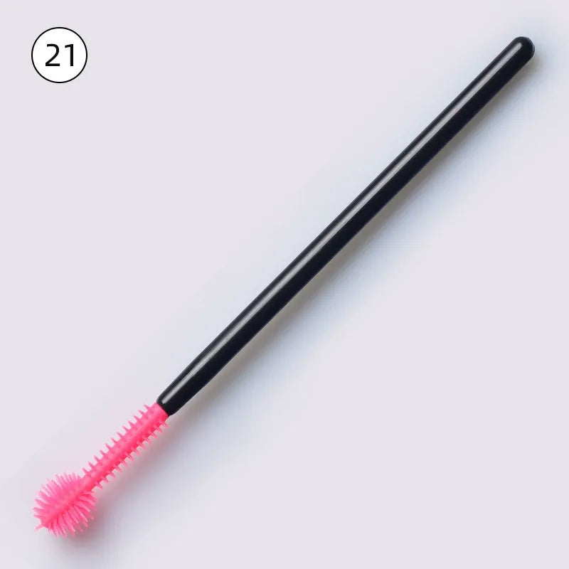 Disposable Silicone Mascara Wands – Colorful Flexible Eyelash & Brow Brushes | 50PCS