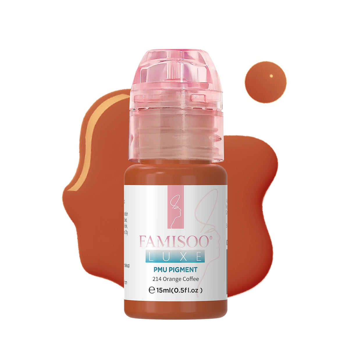 FAMISOO® LUXE Rose Professional PMU Pigment 15ml – Liquid & Cream Colors for Brows, Lips & Eyeliner