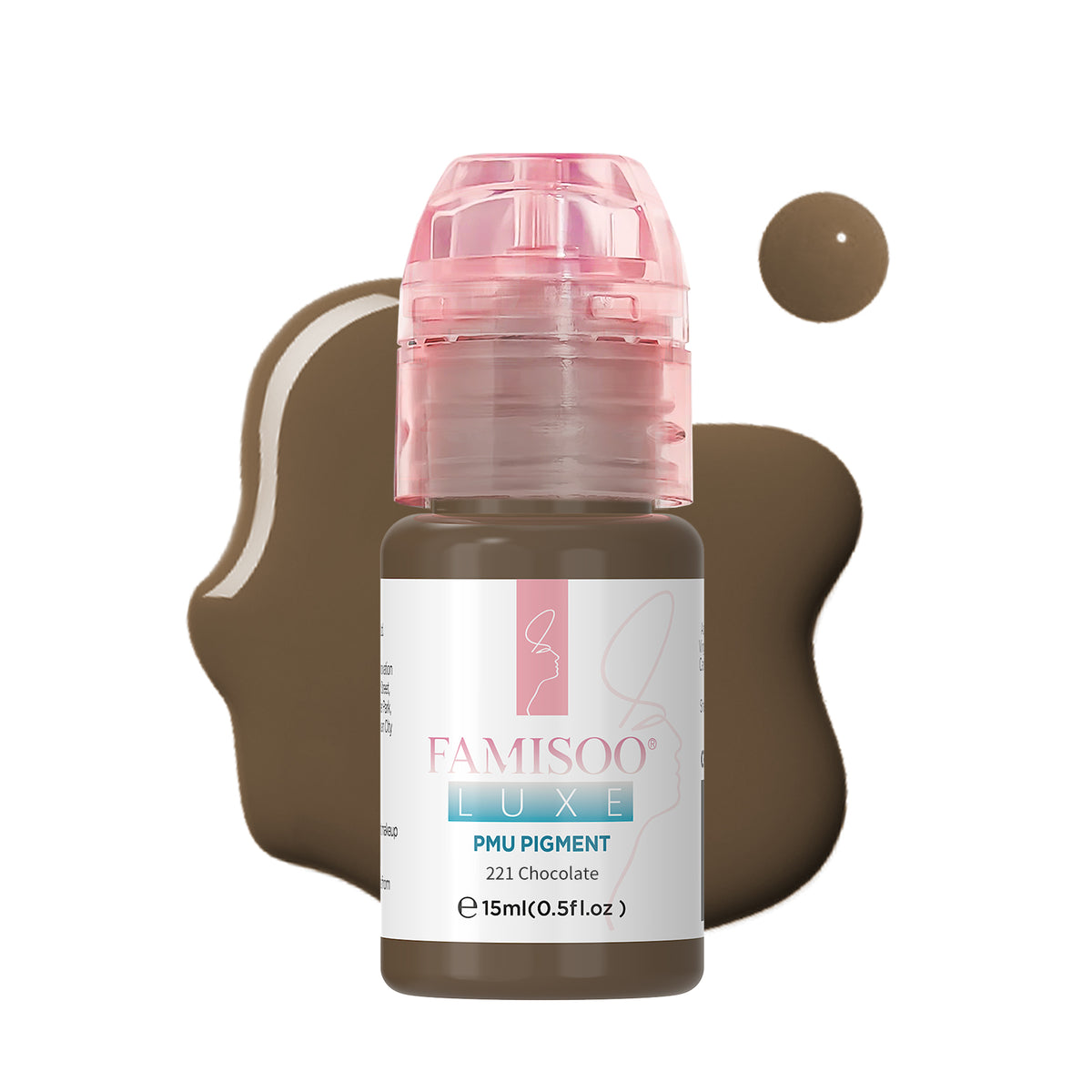 FAMISOO® LUXE Rose Professional PMU Pigment 15ml – Liquid & Cream Colors for Brows, Lips & Eyeliner