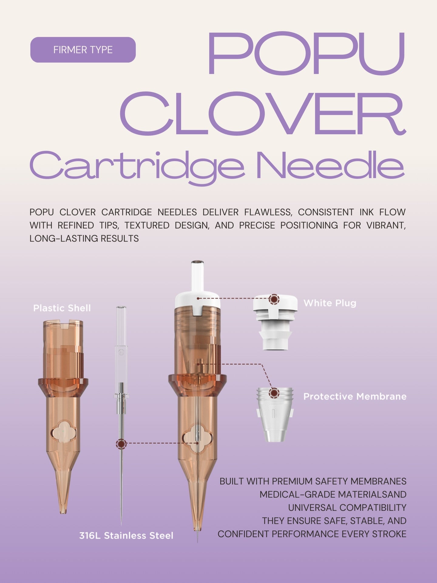 🎁 💜 POPU CLOVER Cartridge Needles – Premium Precision for PMU Artists (100% off)