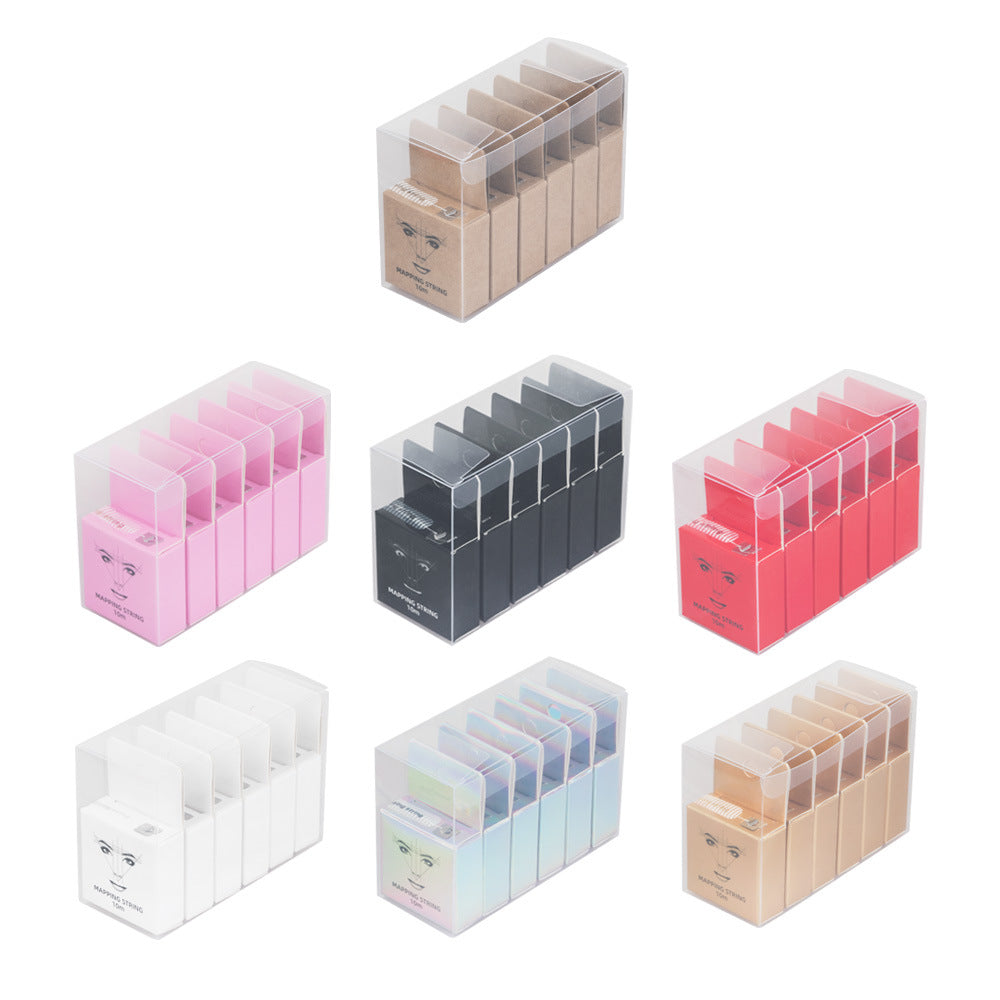 Pink Mapping String Boxes PVC 6-Box Mapping String Set – Precision Eyebrow Design & Mapping Tool ...