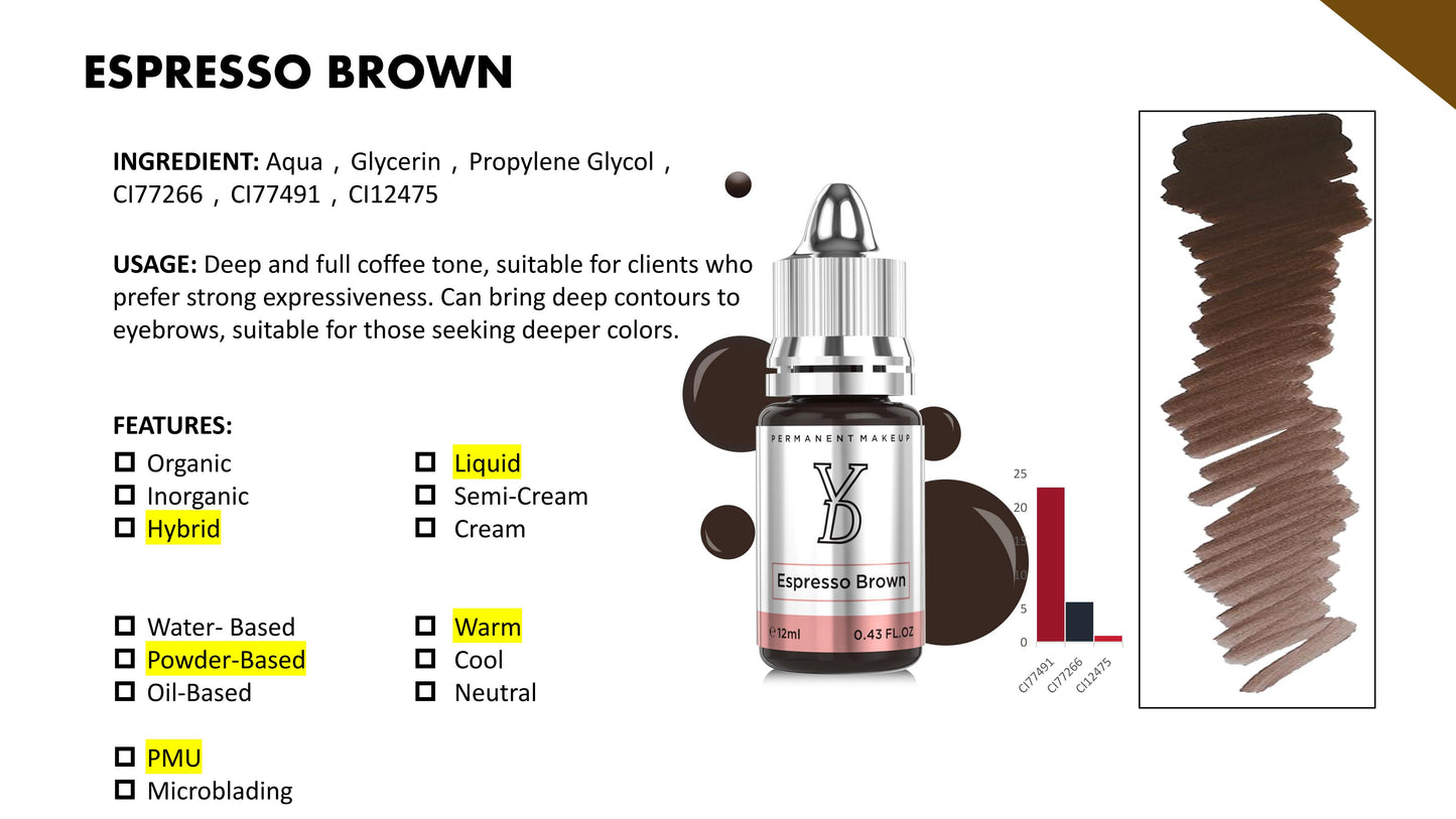 Espresso Brown – Powder Hybrid Liquid PMU Pigment