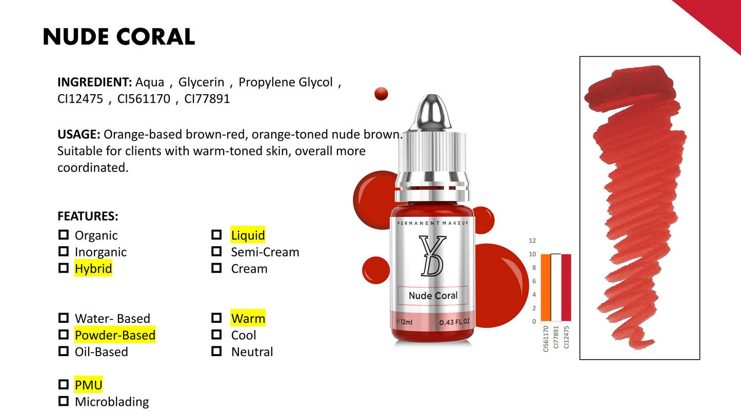 Nude Coral – Powder Hybrid Liquid PMU Pigment