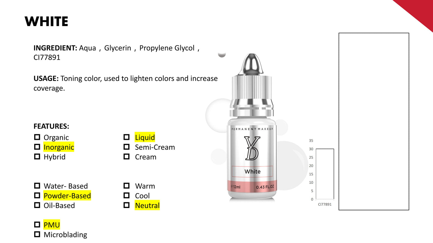 YD Powder Liquid Pigment 12ml Silver Cap – All 24 Colors