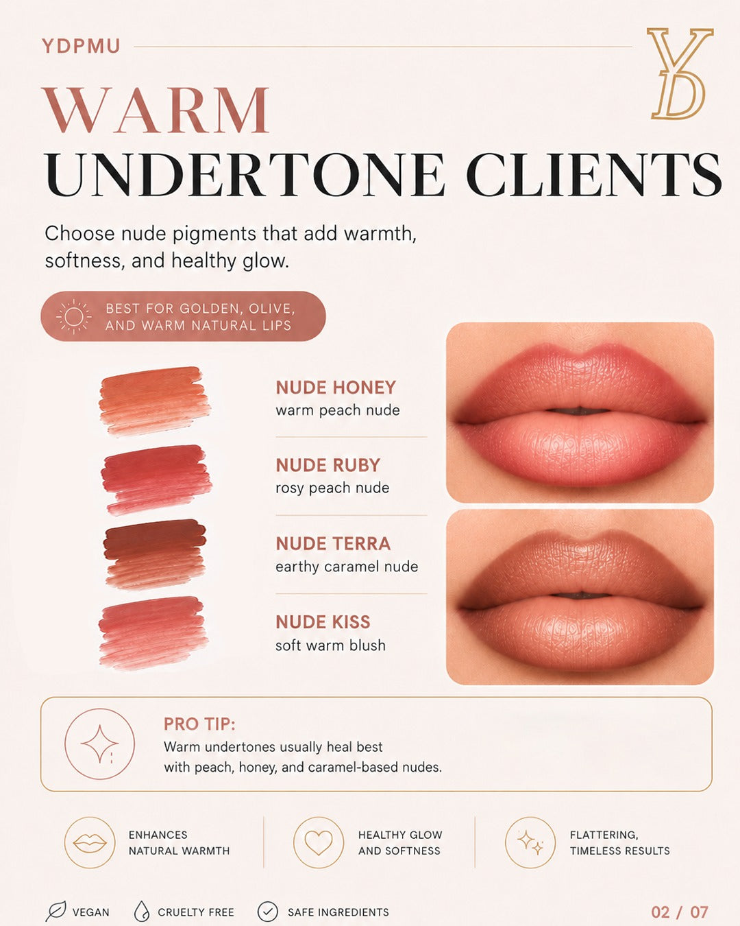 YD Powder Liquid Lip Pigments – 10 Nude Collection (6ml)