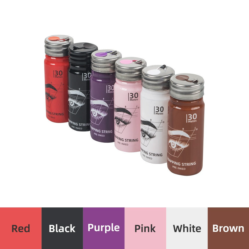 30M Pre-Inked PMU Mapping String – Professional Eyebrow Measuring Thread for Brow Mapping & Permanent Makeup Design