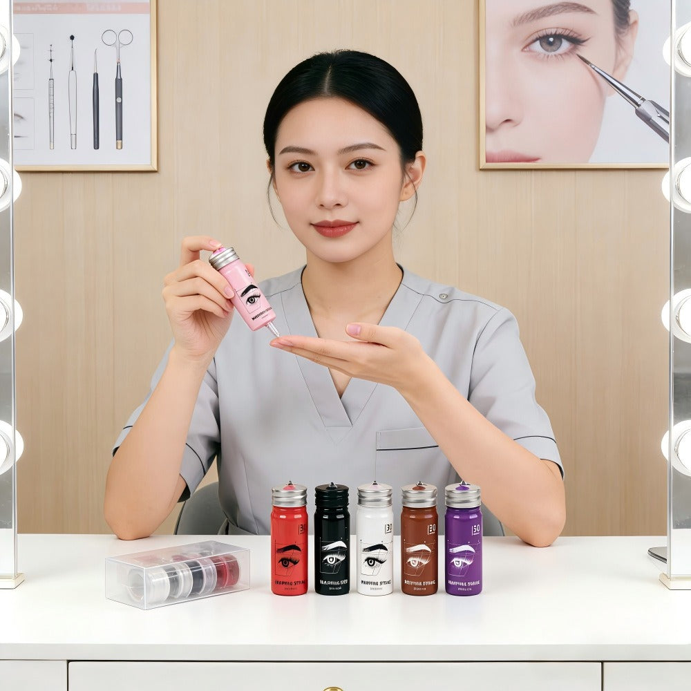 30M Pre-Inked PMU Mapping String – Professional Eyebrow Measuring Thread for Brow Mapping & Permanent Makeup Design