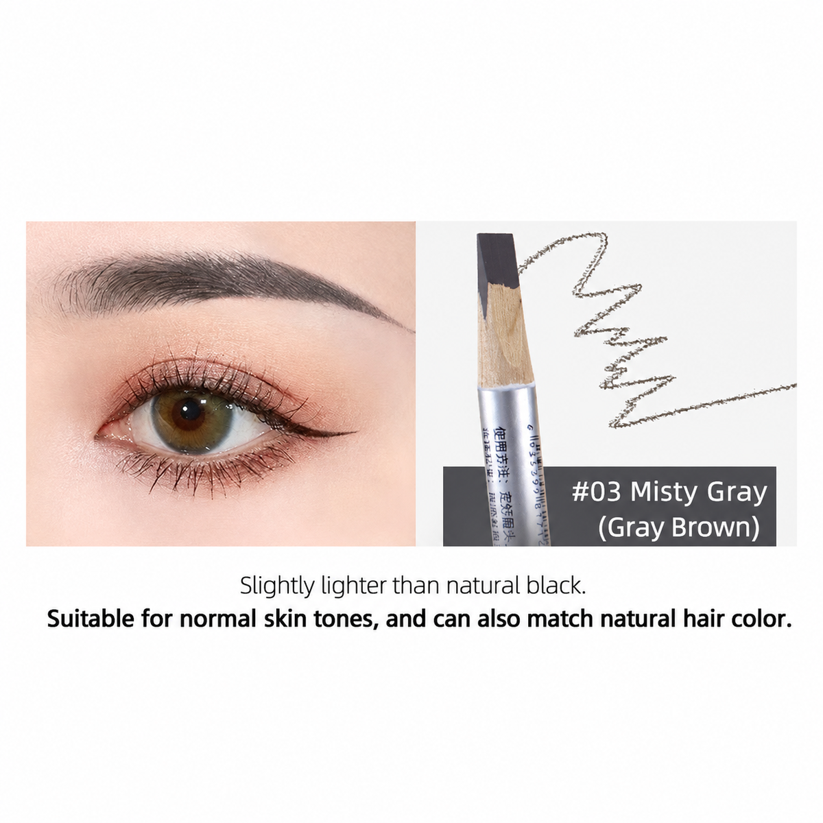 BBM Natural Lightweight Hard-Core Chisel Eyebrow Pencil – Waterproof Brow Mapping & Makeup Pencil – 12PCS/Pack
