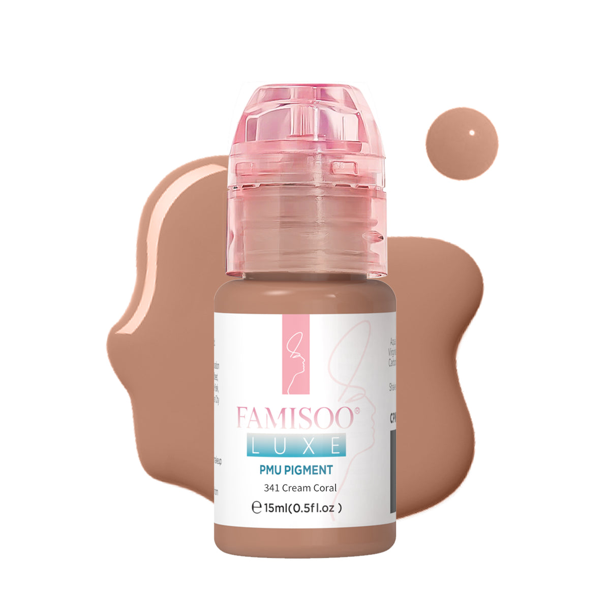 FAMISOO® LUXE Rose Professional PMU Pigment 15ml – Liquid & Cream Colors for Brows, Lips & Eyeliner