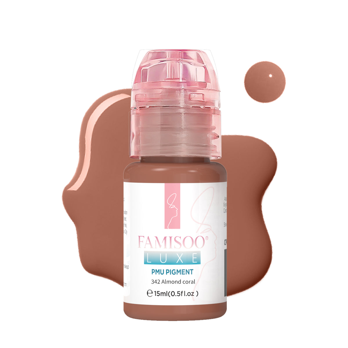 FAMISOO® LUXE Rose Professional PMU Pigment 15ml – Liquid & Cream Colors for Brows, Lips & Eyeliner
