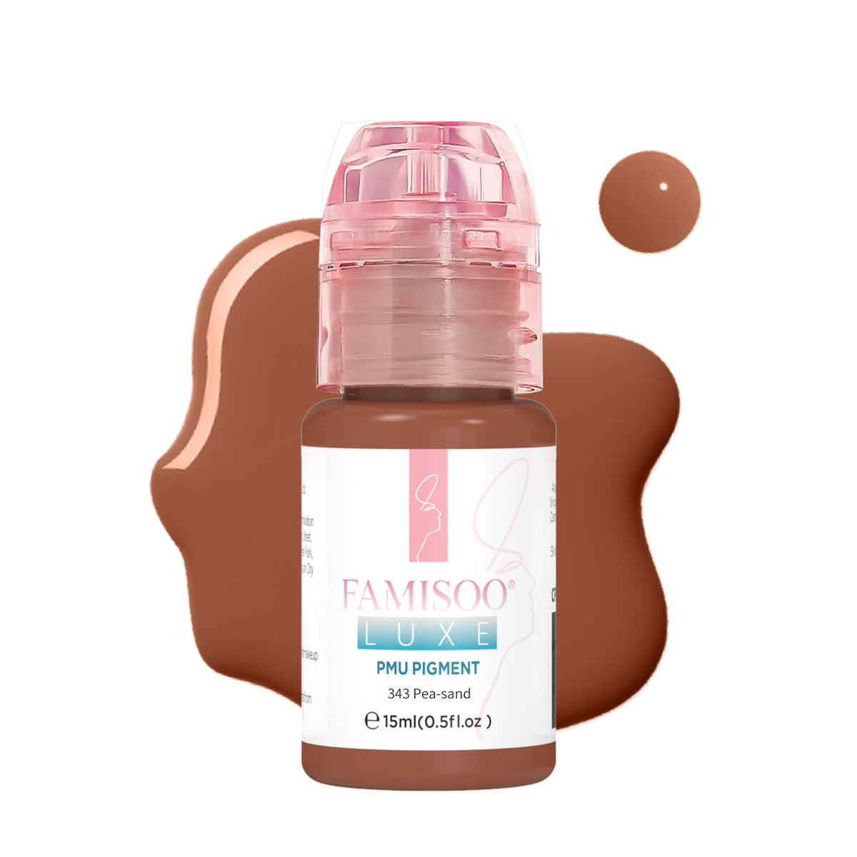 FAMISOO® LUXE Rose Professional PMU Pigment 15ml – Liquid & Cream Colors for Brows, Lips & Eyeliner