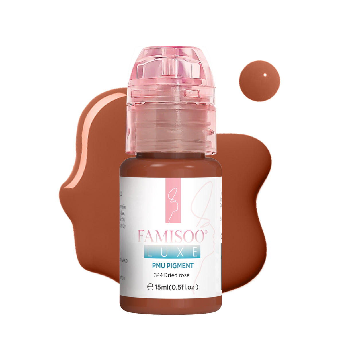FAMISOO® LUXE Rose Professional PMU Pigment 15ml – Liquid & Cream Colors for Brows, Lips & Eyeliner