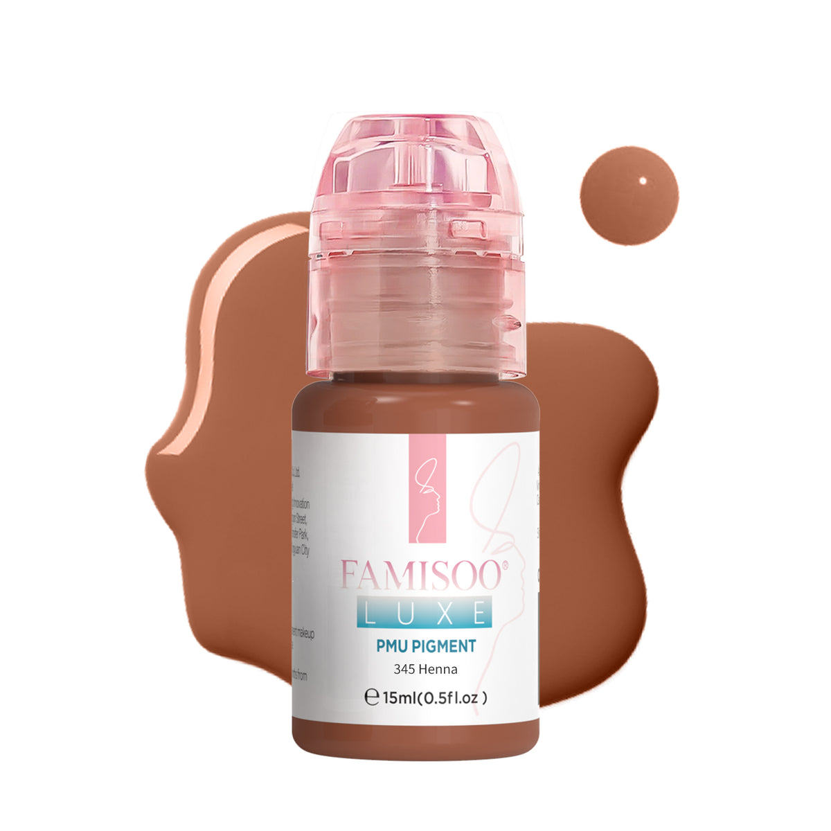 FAMISOO® LUXE Rose Professional PMU Pigment 15ml – Liquid & Cream Colors for Brows, Lips & Eyeliner