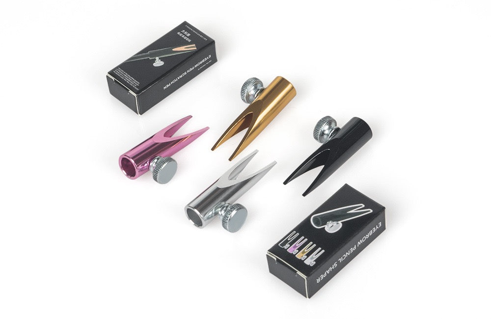 Cylinder-shaped Metal Eyebrow Pencil Sharpener - 3PCS