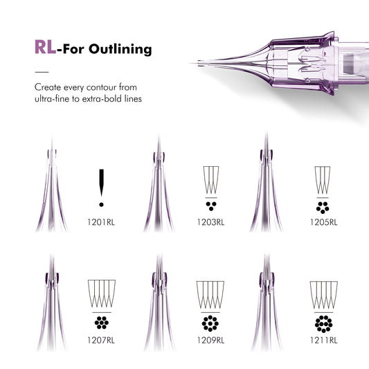 NECCHI Professional Universal Tattoo Needle Cartridges – Purple 20PCS/Box