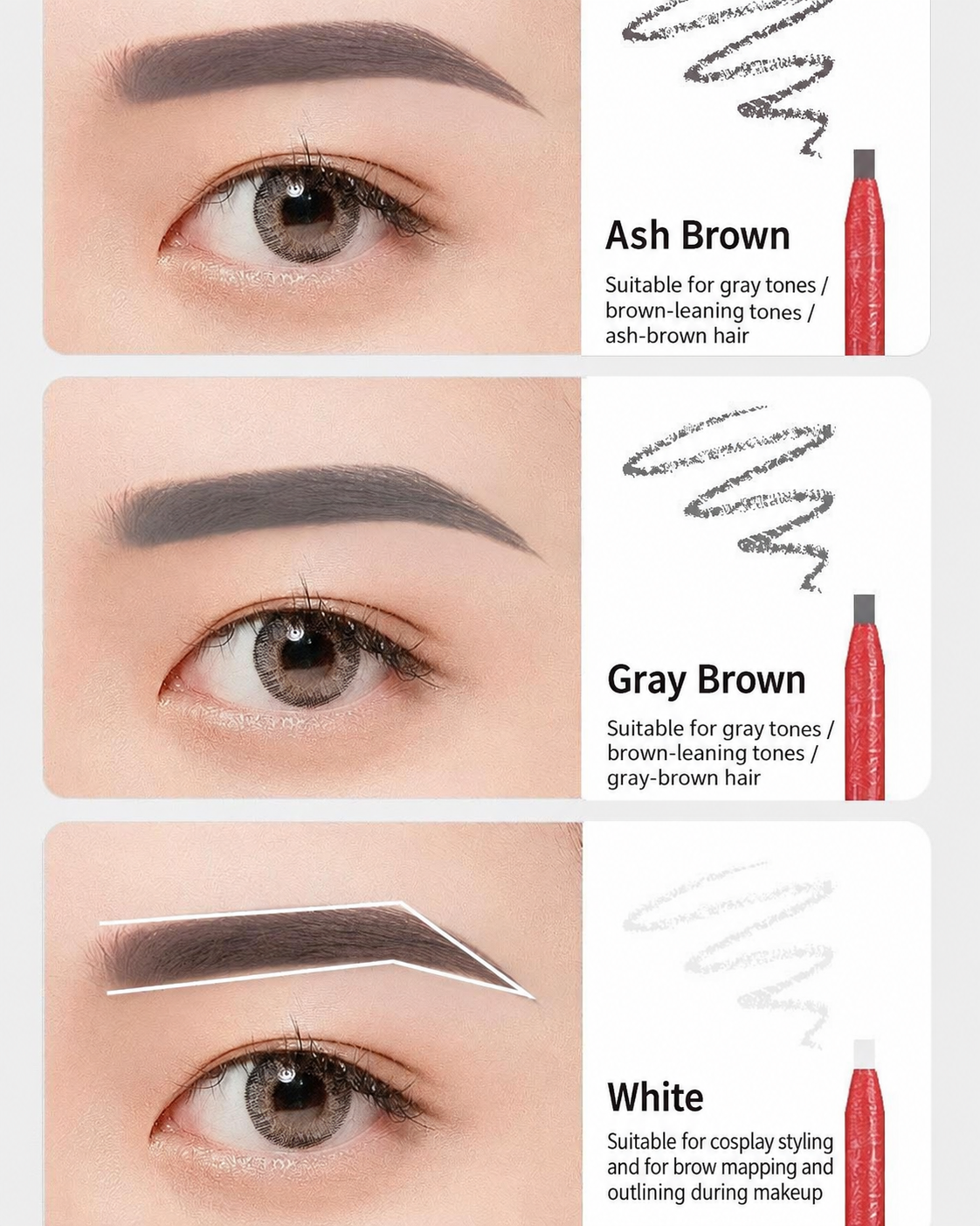 Professional Pull-String Hard-Core Eyebrow Pencil – Waterproof PMU Brow Mapping Pencil, 12PCS/Box