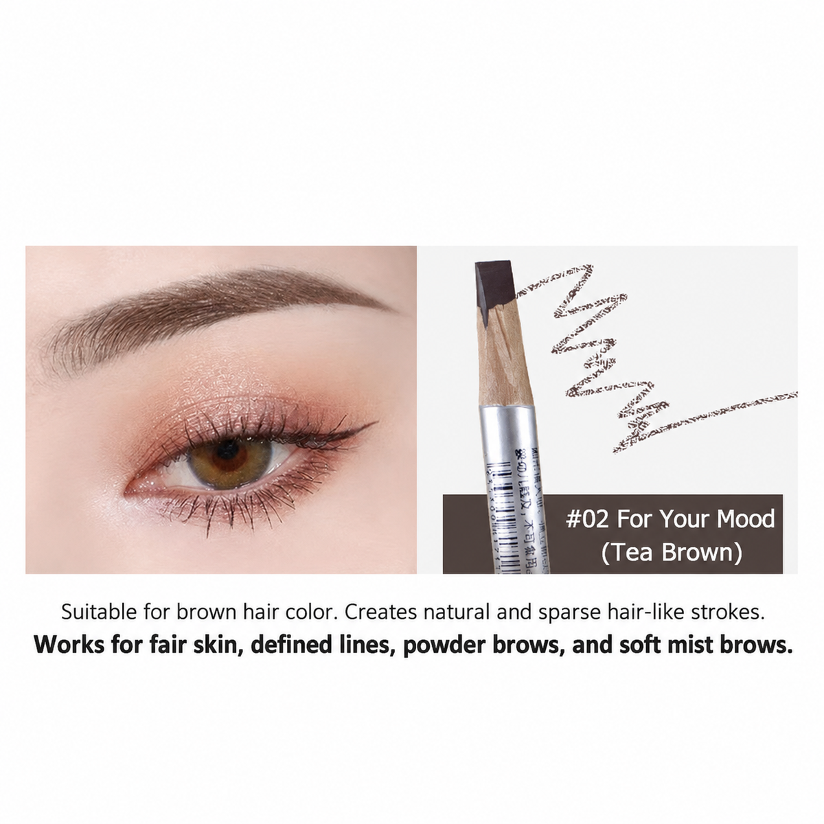 BBM Natural Lightweight Hard-Core Chisel Eyebrow Pencil – Waterproof Brow Mapping & Makeup Pencil – 12PCS/Pack