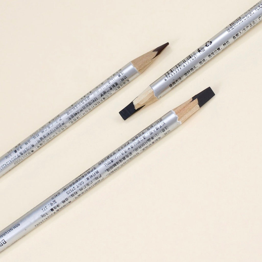 BBM Natural Lightweight Hard-Core Chisel Eyebrow Pencil – Waterproof Brow Mapping & Makeup Pencil – 12PCS/Pack