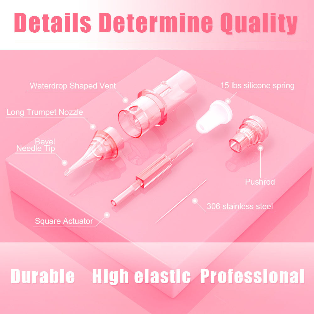 Pink Crystal Universal Cartridge Needles - Professional Cartridges for PMU and Tattoo Artists