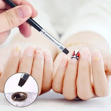 5-Piece Flat Nail Art Brush Set – Black Gel Polish & Painting Brushes