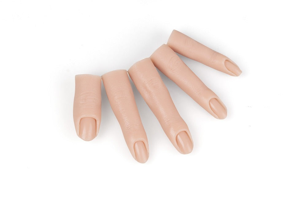 5-Piece Full Silicone Nail Practice Finger Set – Bendable Realistic Manicure Training Finger Models