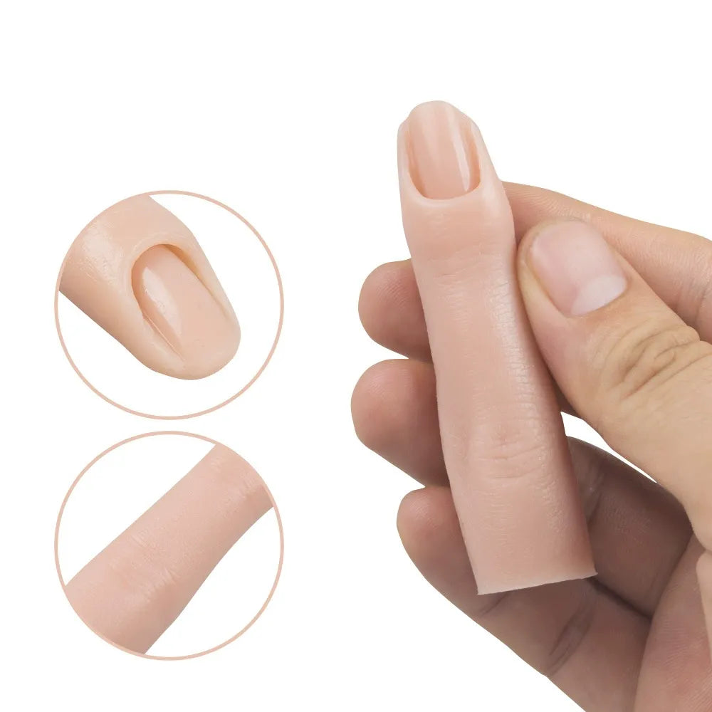 5-Piece Full Silicone Nail Practice Finger Set – Bendable Realistic Manicure Training Finger Models