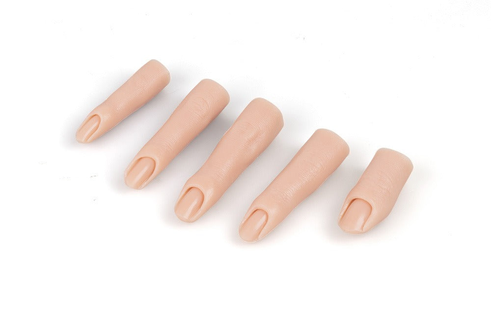 5-Piece Full Silicone Nail Practice Finger Set – Bendable Realistic Manicure Training Finger Models