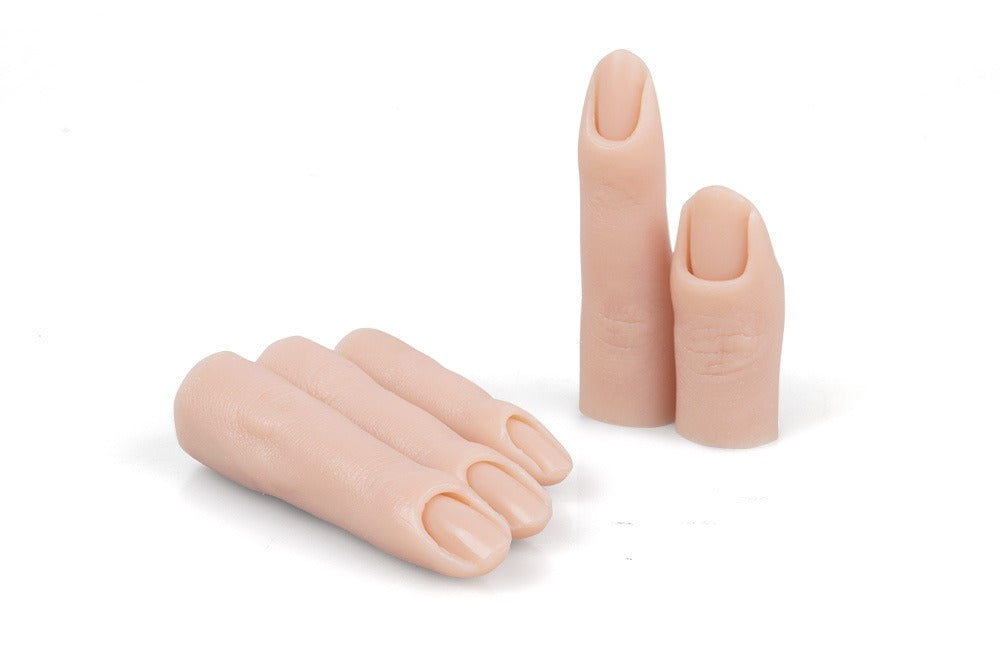 5-Piece Full Silicone Nail Practice Finger Set – Bendable Realistic Manicure Training Finger Models