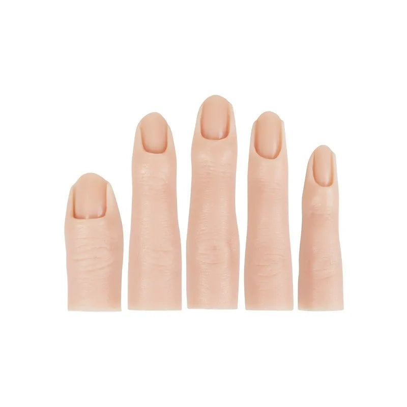 5-Piece Full Silicone Nail Practice Finger Set – Bendable Realistic Manicure Training Finger Models