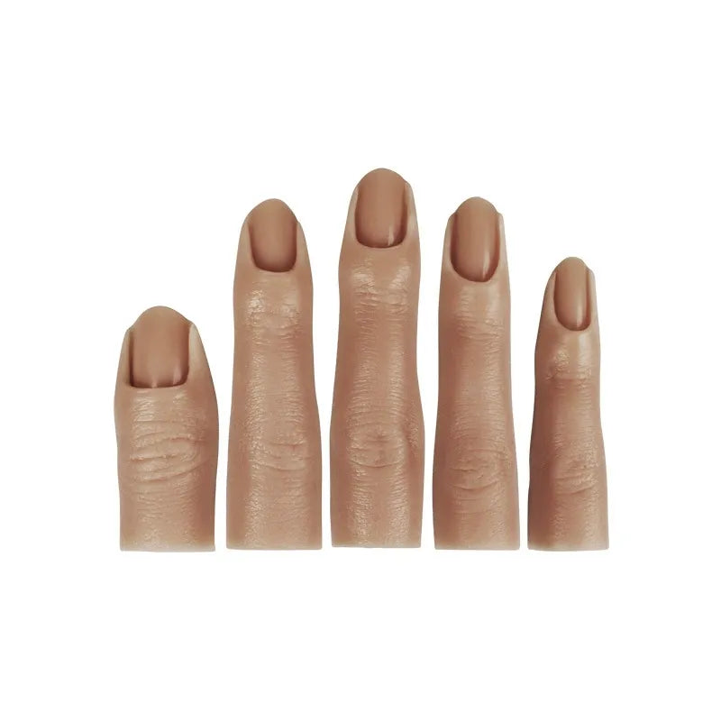 5-Piece Full Silicone Nail Practice Finger Set – Bendable Realistic Manicure Training Finger Models