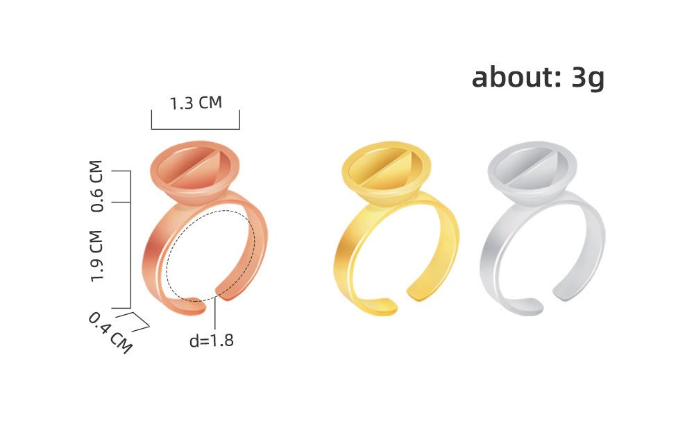 5-Piece Metal Pigment Ring Cup Set – Rose Gold, Gold & Silver | PMU Microblading Ink Cup Holder Kit