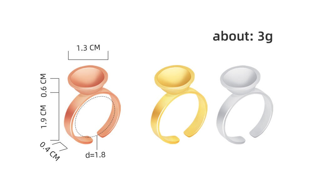 5-Piece Metal Pigment Ring Cup Set – Rose Gold, Gold & Silver | PMU Microblading Ink Cup Holder Kit
