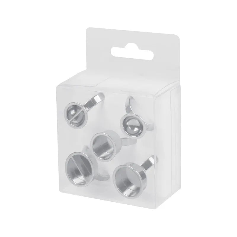 5-Piece Metal Pigment Ring Cup Set – Rose Gold, Gold & Silver | PMU Microblading Ink Cup Holder Kit