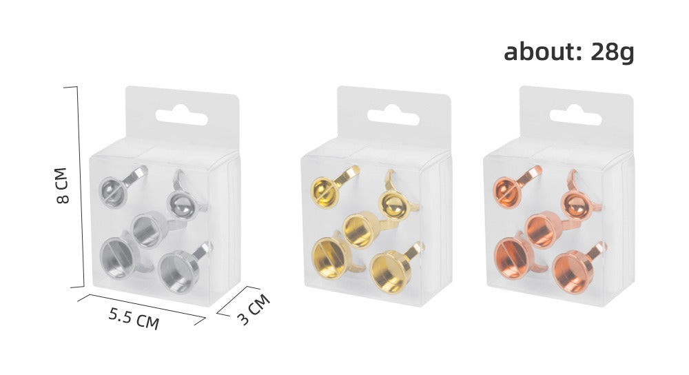 5-Piece Metal Pigment Ring Cup Set – Rose Gold, Gold & Silver | PMU Microblading Ink Cup Holder Kit