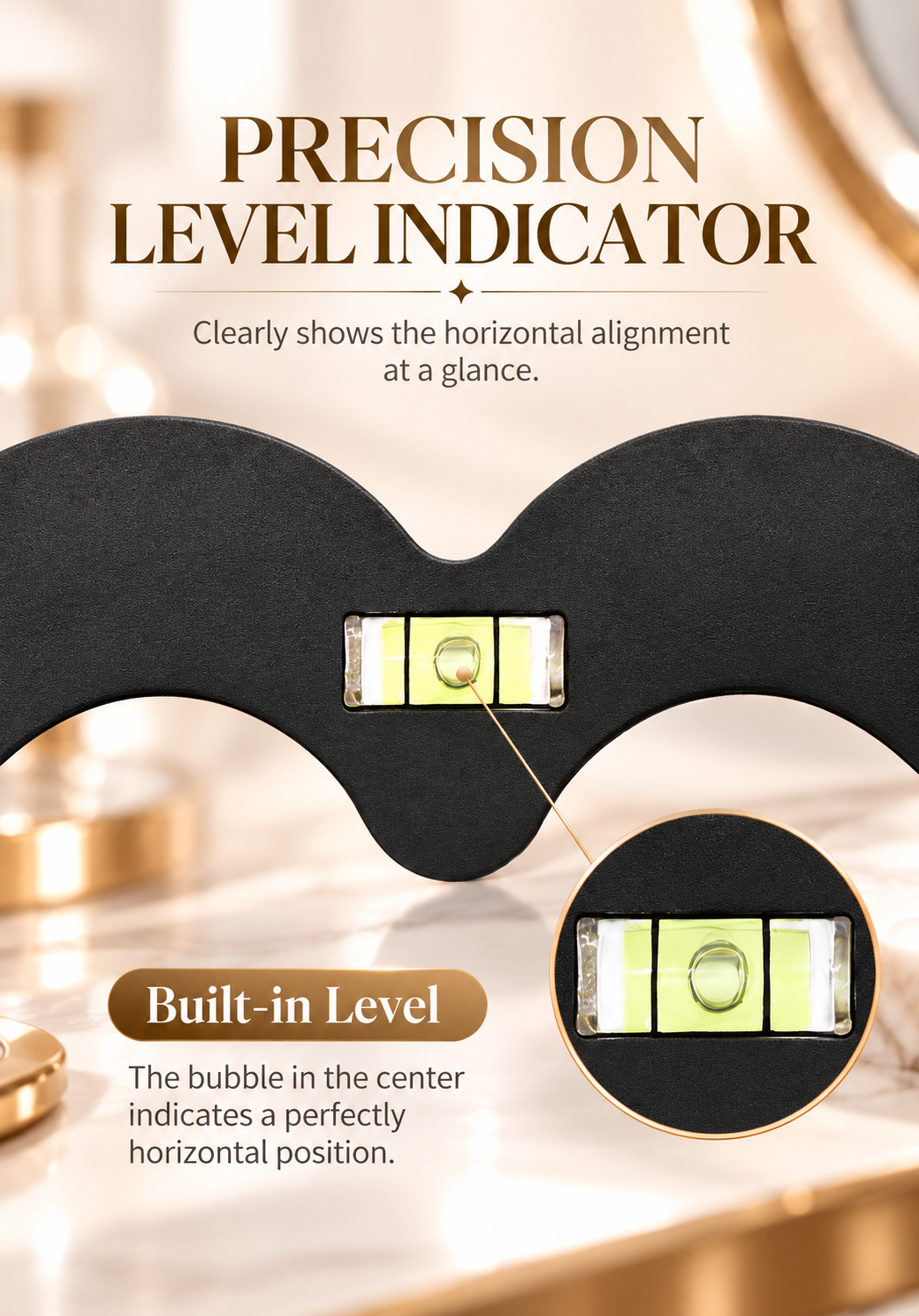 Professional PMU Lip Mapping Ruler with Bubble Level – Metal Lip Symmetry Design Tool