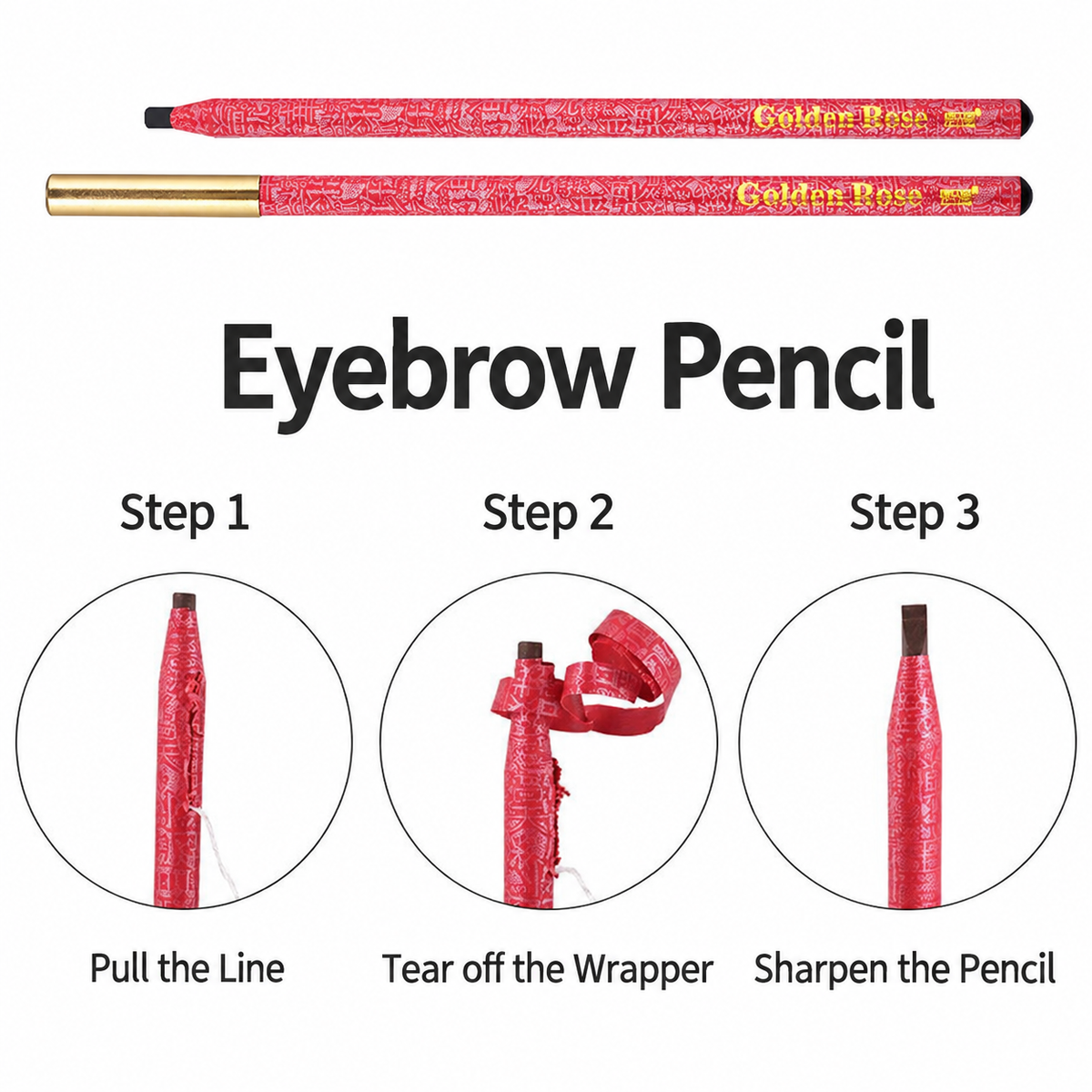 Professional Pull-String Hard-Core Eyebrow Pencil – Waterproof PMU Brow Mapping Pencil, 12PCS/Box