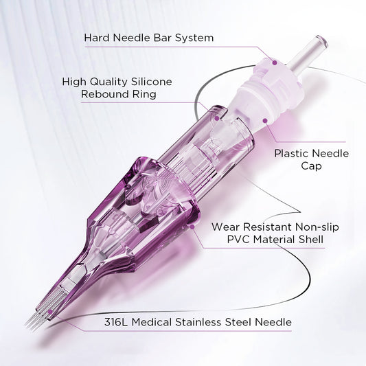 NECCHI Professional Universal Tattoo Needle Cartridges – Purple 20PCS/Box