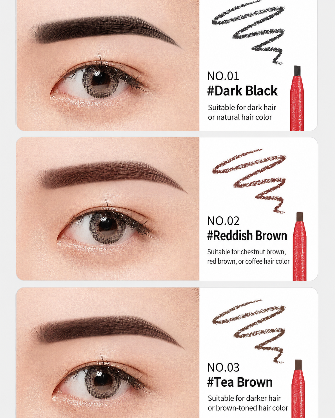 Professional Pull-String Hard-Core Eyebrow Pencil – Waterproof PMU Brow Mapping Pencil, 12PCS/Box