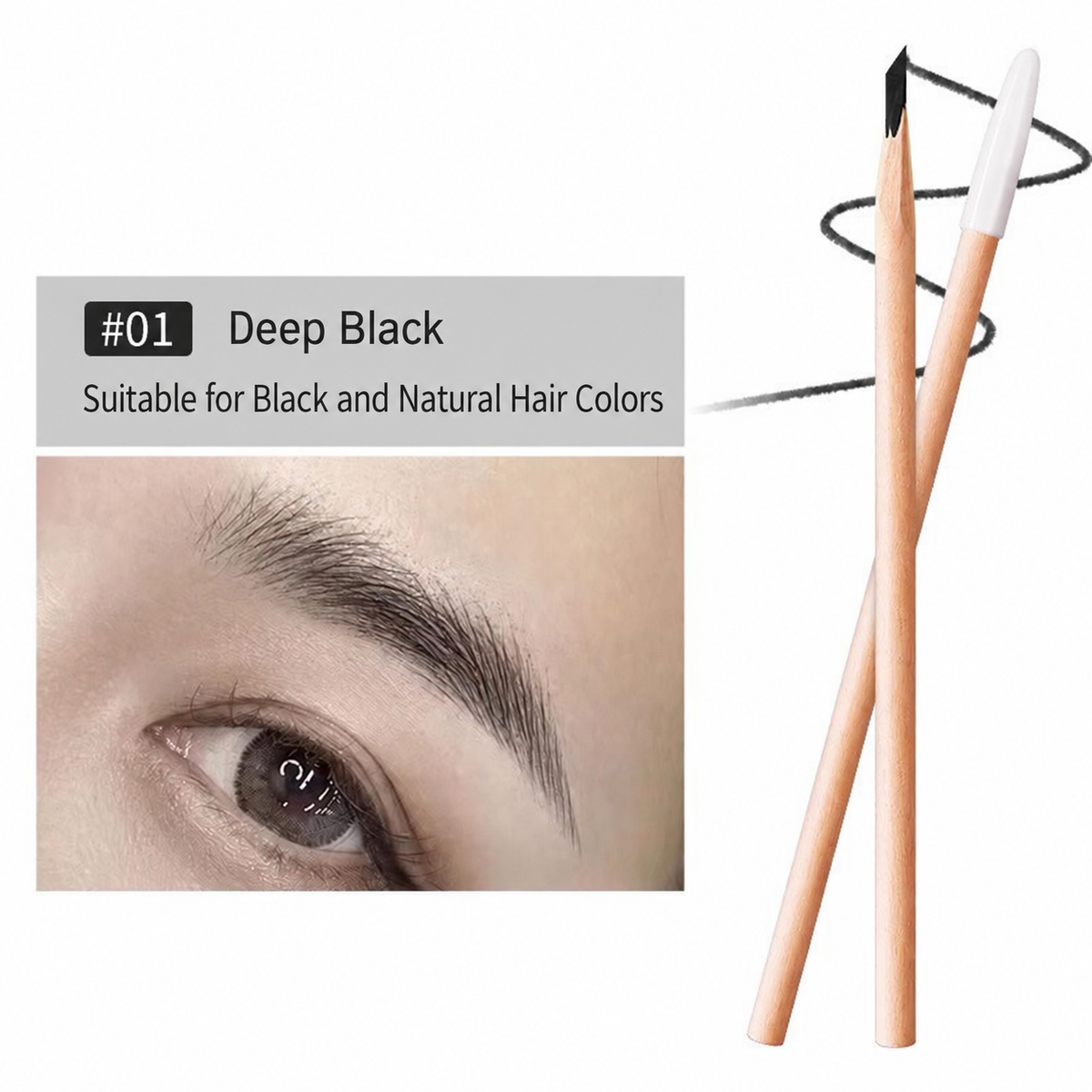 Professional Wooden Round-Core Machete Eyebrow Pencil – Waterproof Brow Mapping & Hairstroke Design Pencil, 12PCS/Pack