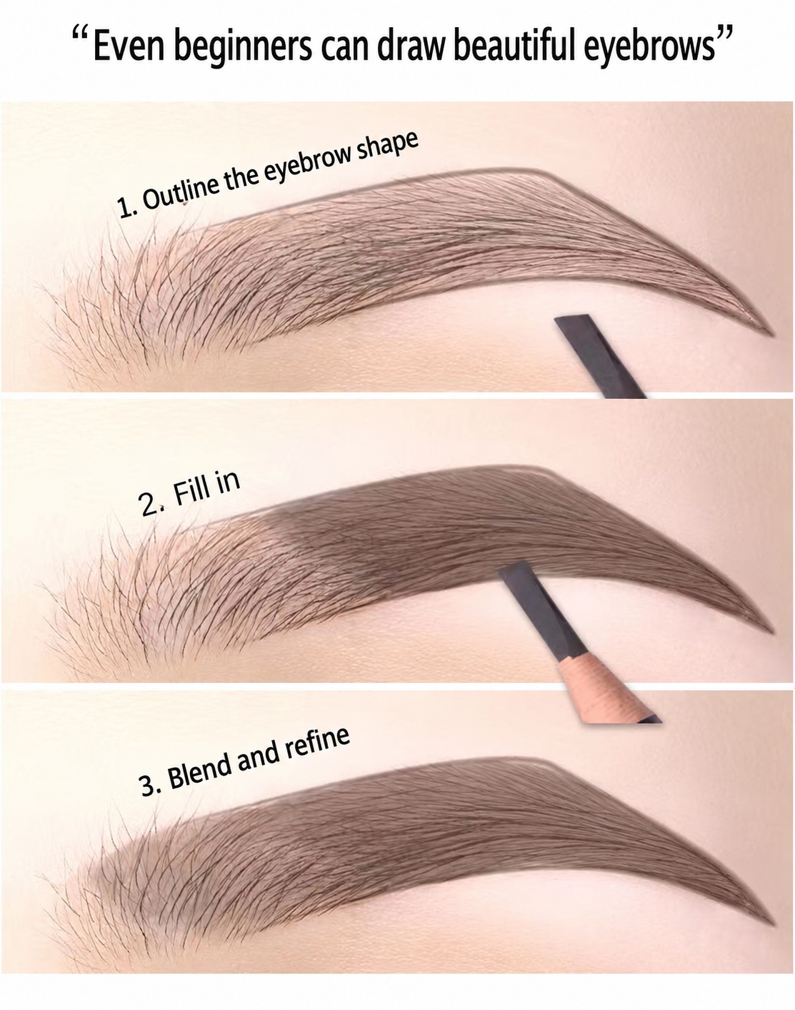 NILAI 1818 Professional Pull-String Eyebrow Pencil – Waterproof Flat-Tip Brow Mapping & Makeup Pencil - 12PCS/PACK