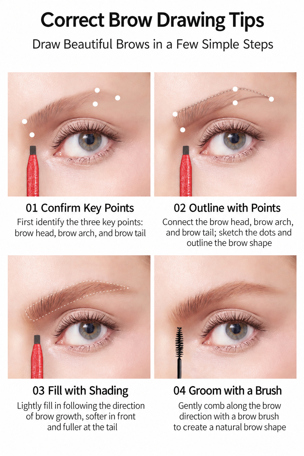 Professional Pull-String Hard-Core Eyebrow Pencil – Waterproof PMU Brow Mapping Pencil, 12PCS/Box