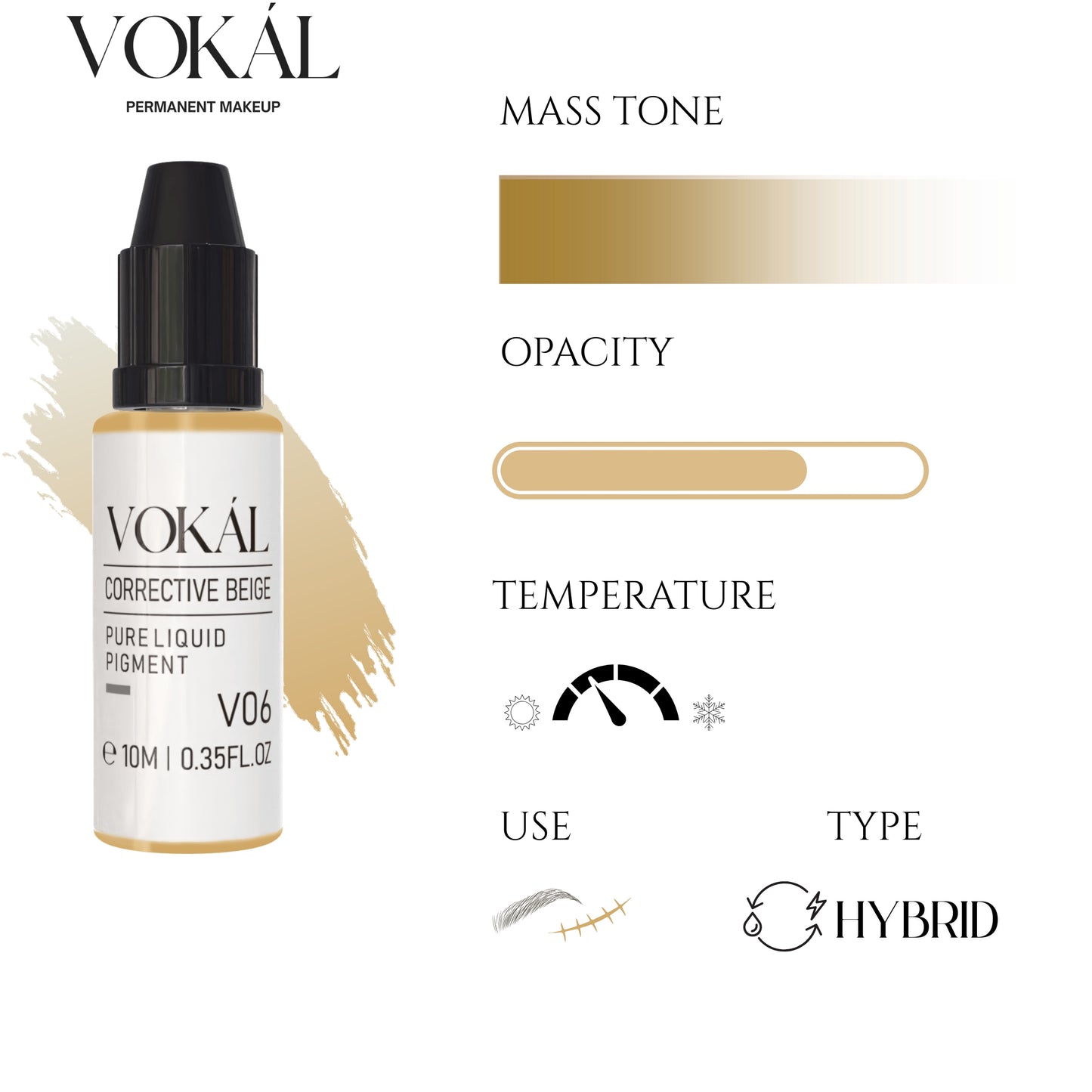 VOKÁL™ V06 Corrective Beige – Water-Based Pigment (10ml)