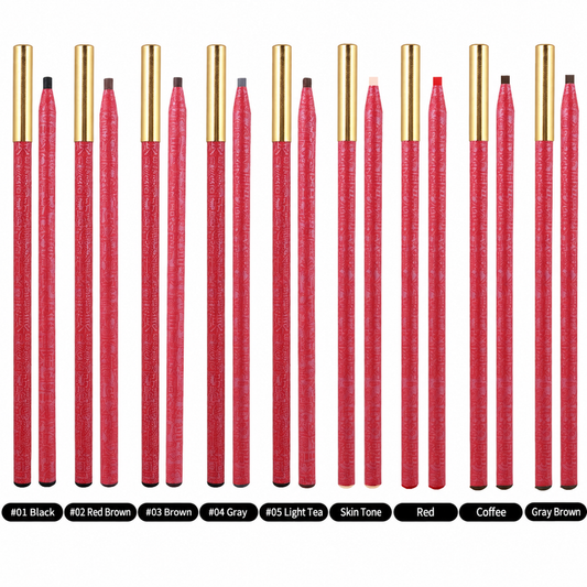 Professional Pull-String Hard-Core Eyebrow Pencil – Waterproof PMU Brow Mapping Pencil, 12PCS/Box