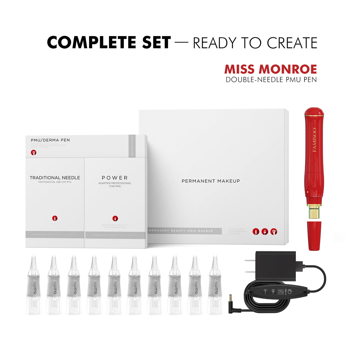 FAMISOO Miss Monroe Double-Needle PMU Machine – Dual-Rod Cartridge System