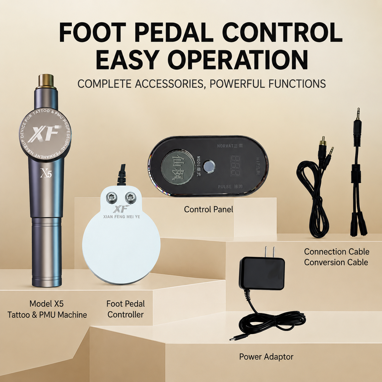 XF Model X5 Professional PMU & Tattoo Machine Kit - US PLUG