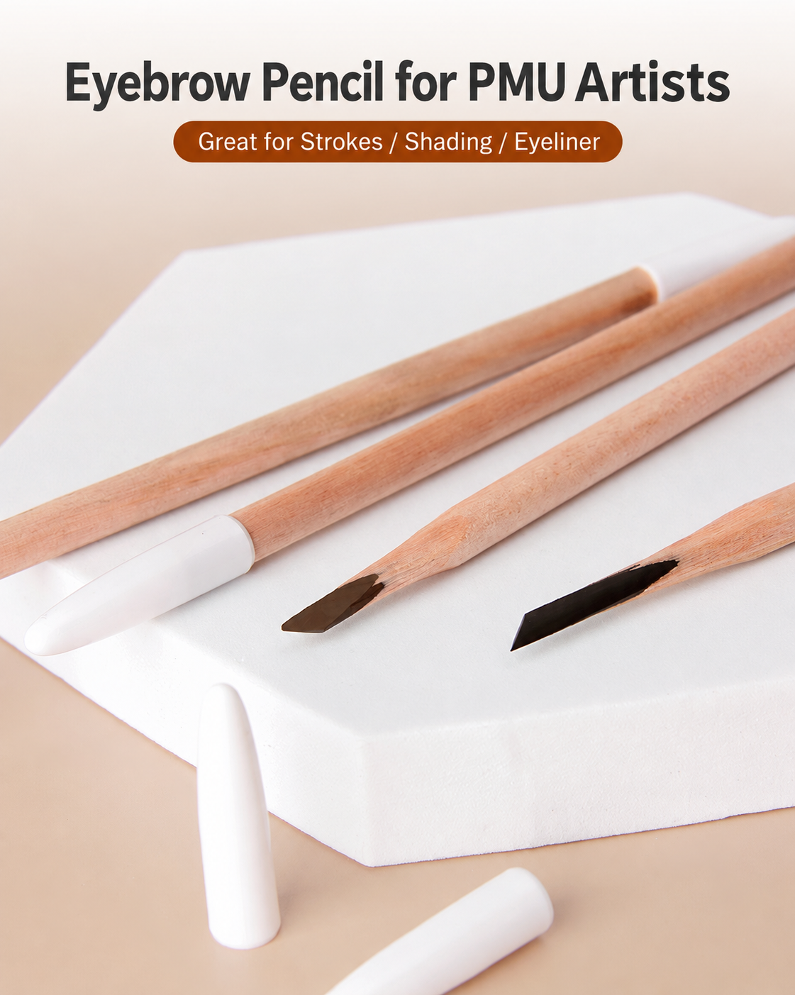 Professional Wooden Round-Core Machete Eyebrow Pencil – Waterproof Brow Mapping & Hairstroke Design Pencil, 12PCS/Pack