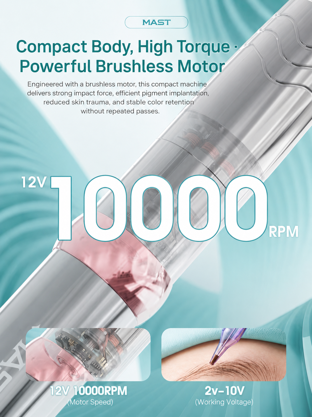 Mast P10 Pro Wireless PMU Machine – Professional Brushless Wireless Tattoo & Permanent Makeup Pen