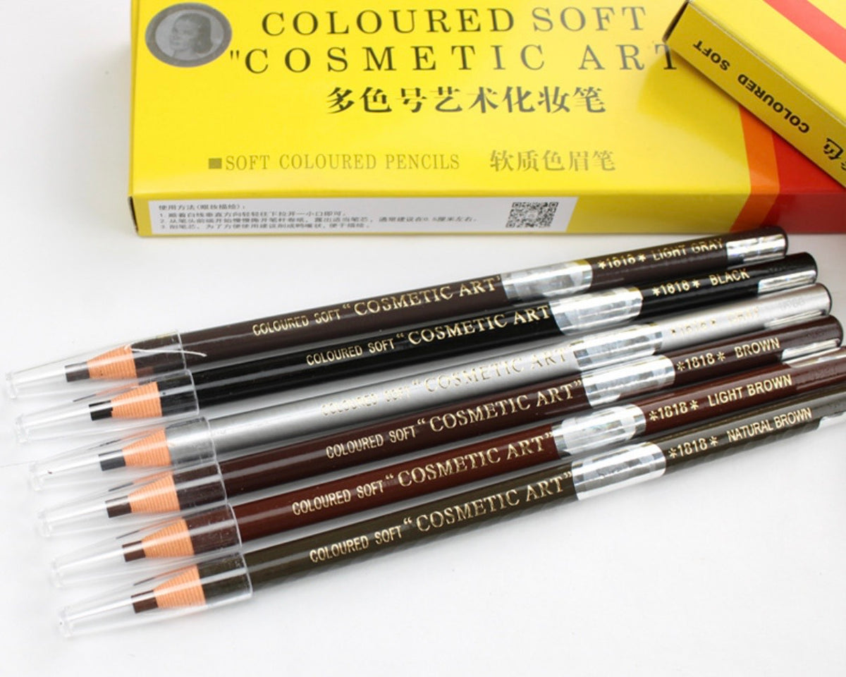 NILAI 1818 Professional Pull-String Eyebrow Pencil – Waterproof Flat-Tip Brow Mapping & Makeup Pencil - 12PCS/PACK