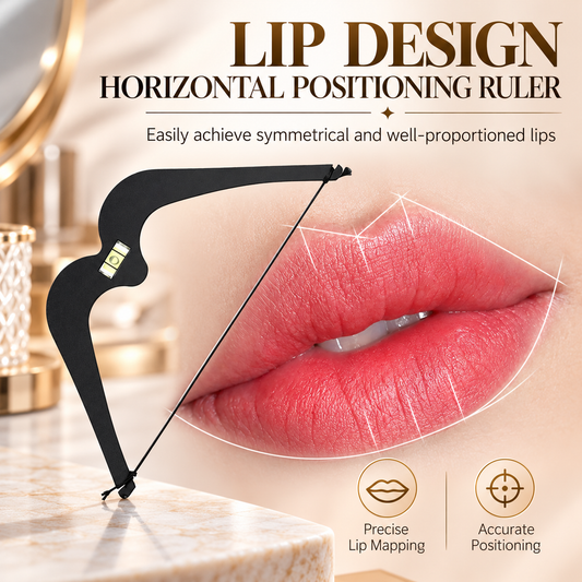 Professional PMU Lip Mapping Ruler with Bubble Level – Metal Lip Symmetry Design Tool
