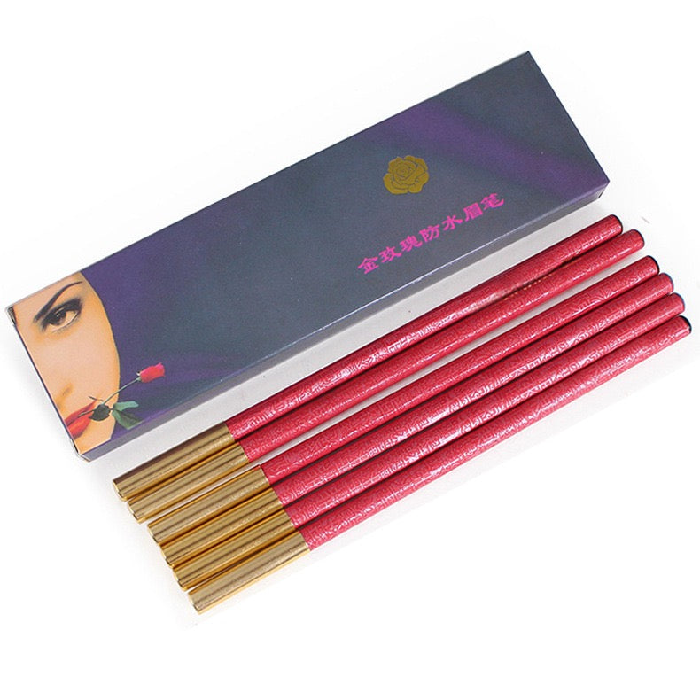Professional Pull-String Hard-Core Eyebrow Pencil – Waterproof PMU Brow Mapping Pencil, 12PCS/Box